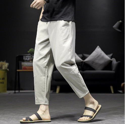 Loose Imitation Cotton and Linen Men's Pants