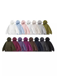 Solid-color hooded sweatshirt