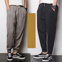 Loose Imitation Cotton and Linen Men's Pants