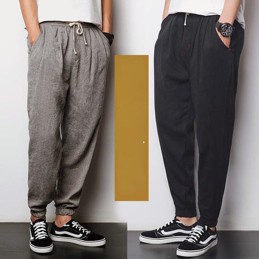 Loose Imitation Cotton and Linen Men's Pants