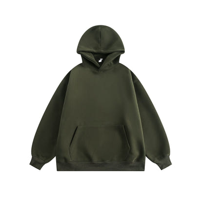 Solid-color hooded sweatshirt