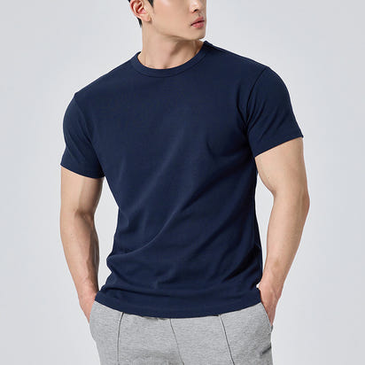 Men's short-sleeved round-neck fitness exercise