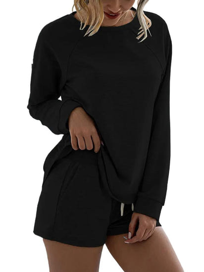 Women's casual Clothes With Long Sleeve Shorts