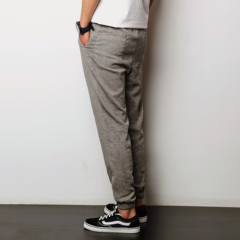 Loose Imitation Cotton and Linen Men's Pants