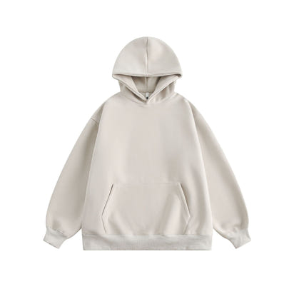 Solid-color hooded sweatshirt