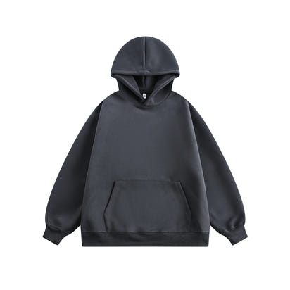 Solid-color hooded sweatshirt
