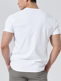 Men's short-sleeved round-neck fitness exercise
