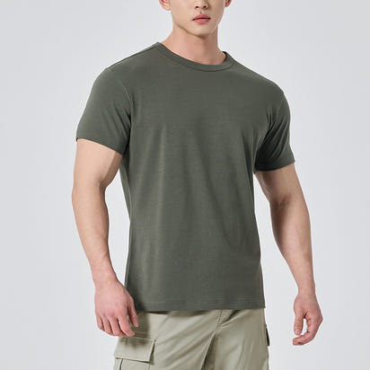 Men's short-sleeved round-neck fitness exercise