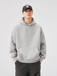 Solid-color hooded sweatshirt
