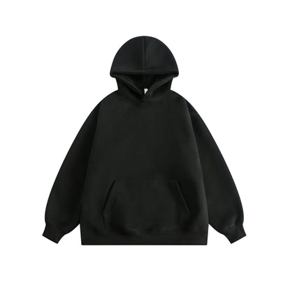 Solid-color hooded sweatshirt