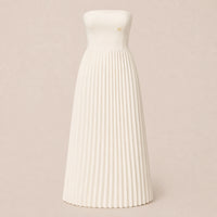 Kaya Ivory Pleated Tube Dress