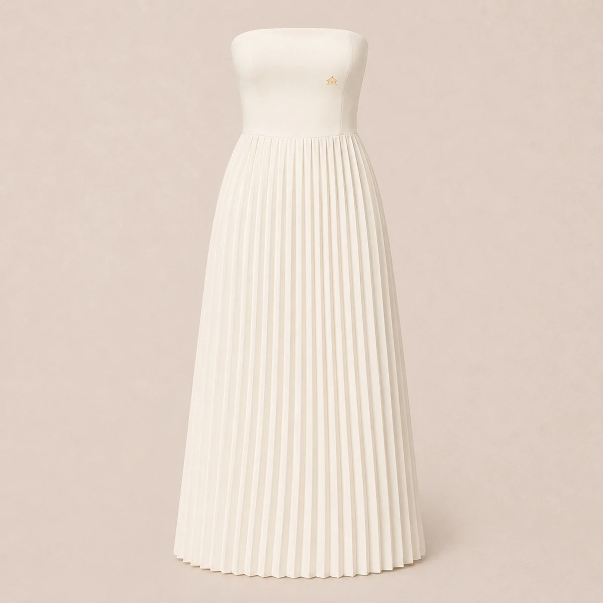 Kaya Ivory Pleated Tube Dress