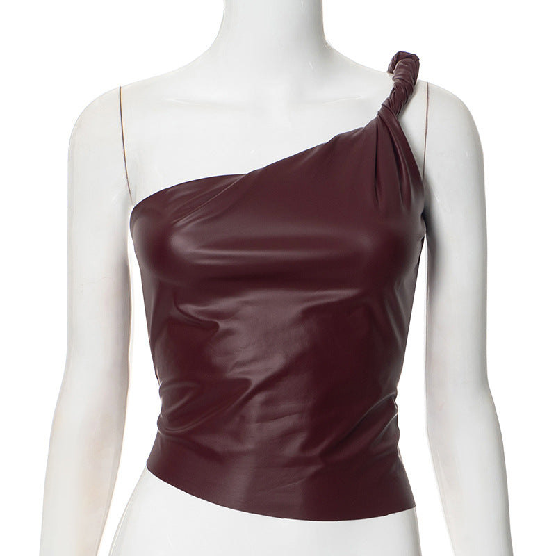 womens leather top