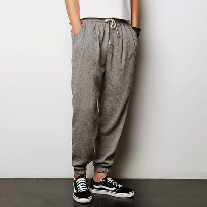 Loose Imitation Cotton and Linen Men's Pants