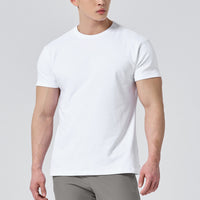 Men's short-sleeved round-neck fitness exercise