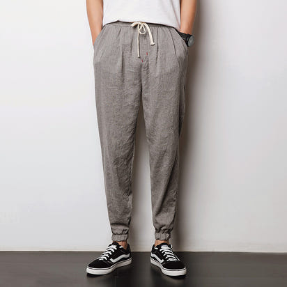 Loose Imitation Cotton and Linen Men's Pants