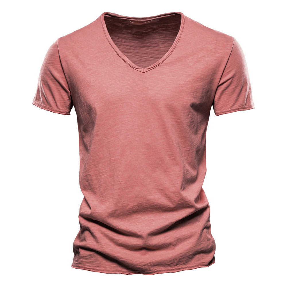 Solid Color Bamboo Cotton Short Sleeve