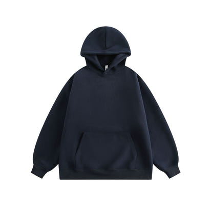Solid-color hooded sweatshirt